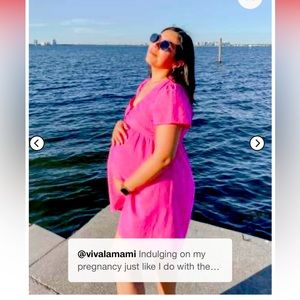 Short Sleeve Woven Mini Maternity Dress